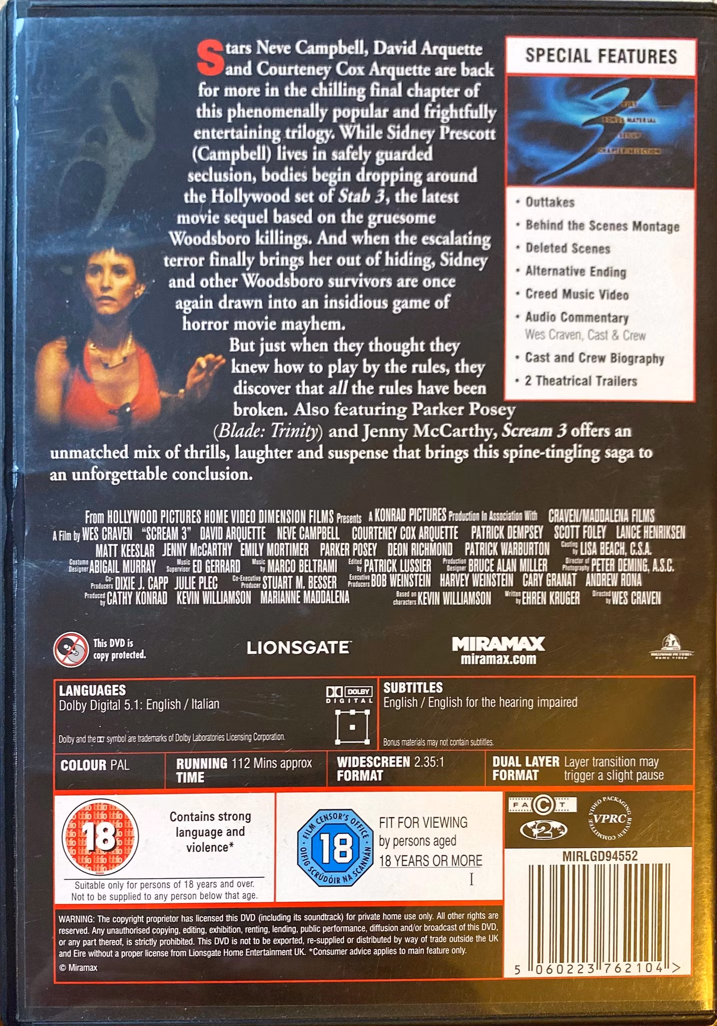 Scream 3 (Beg. DVD, Import)