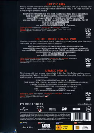 Jurassic Park Trilogy Pack 3-disc (DVD)