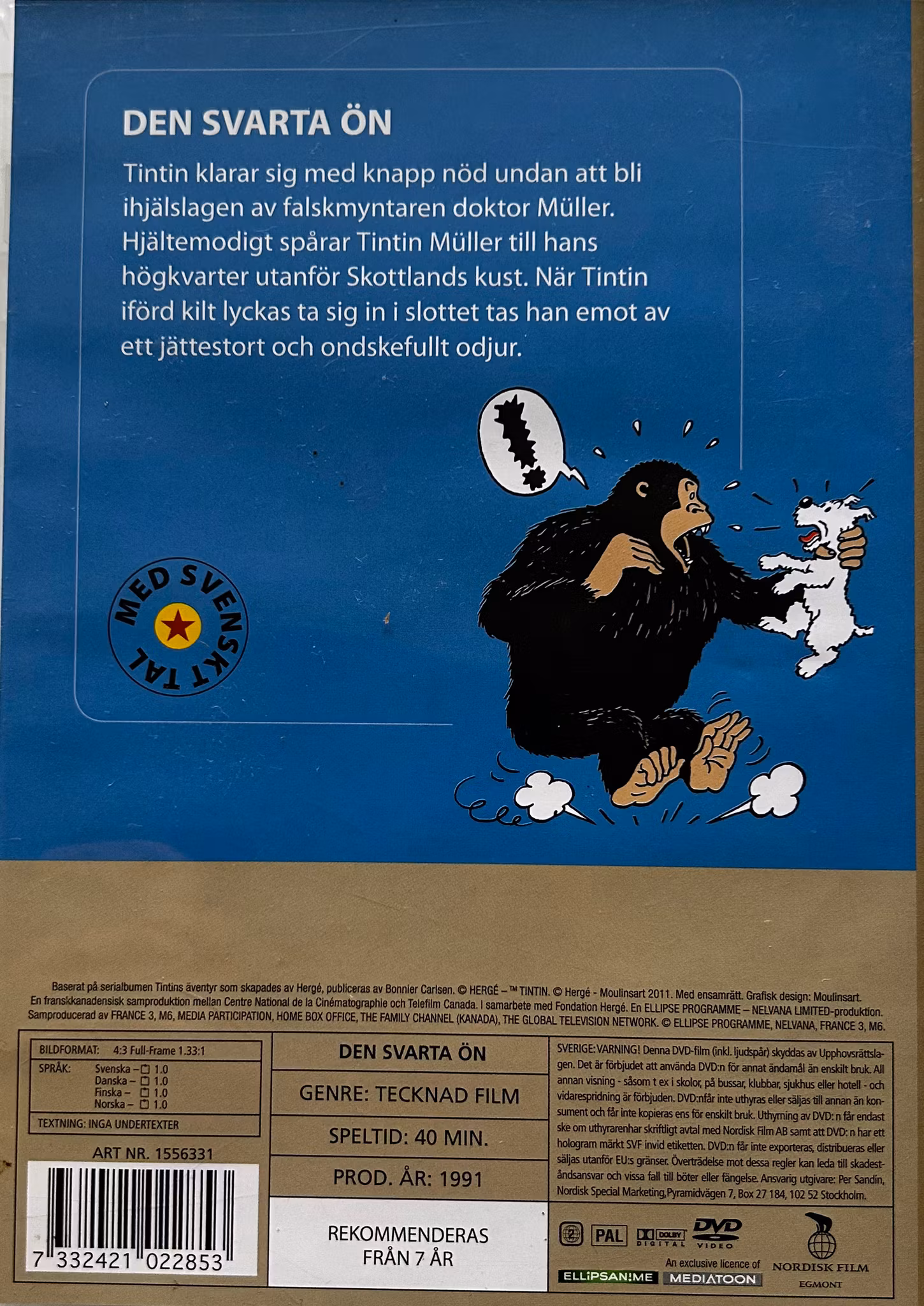 Tintin: Den Svarta Ön (Beg. DVD)