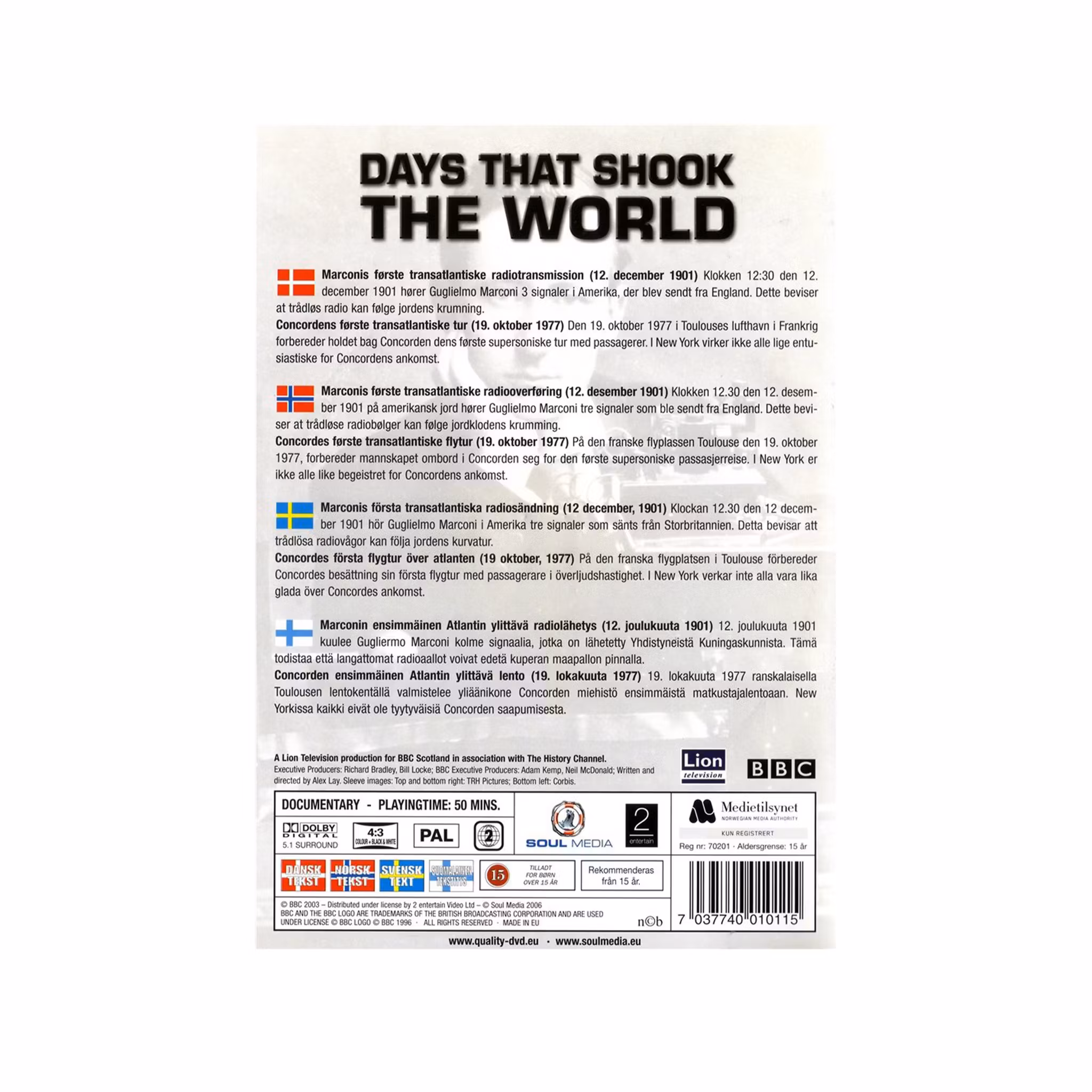 Days That Shook The World - Marconi's First Transatlantic Radio Transmission / Concorde(DVD)