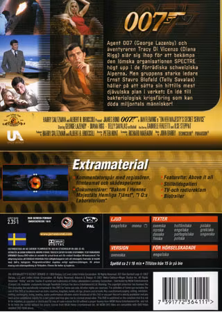 James Bond - I Hennes Majestäts Hemliga Tjänst (DVD)