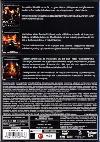 Stieg Larssons Millenium Trilogi (DVD-box, Norsk utgåva)