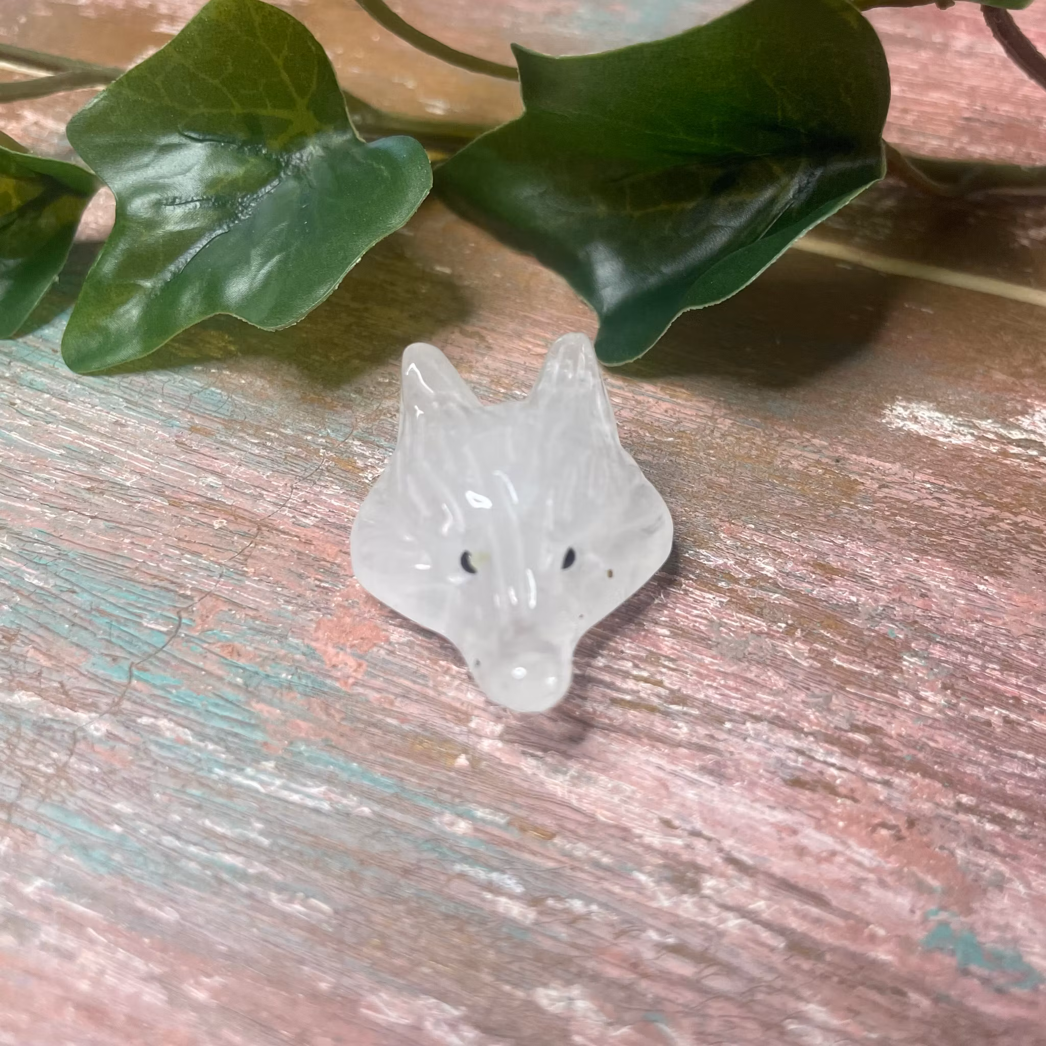 Varghuvud halsband Bergskristall