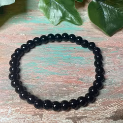 Armband Svart agat 6 mm