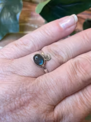 Labradorit ring silver 925 (ställbar)