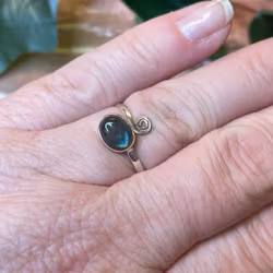 Labradorit ring silver 925 (ställbar)