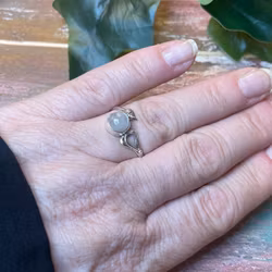 Månsten ring silver 925 (ställbar)