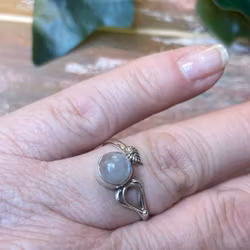 Månsten ring silver 925 (ställbar)