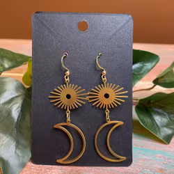 Unika örhängen måne /evil eye