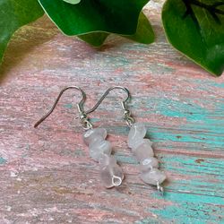 Örhängen chips rosenkvarts