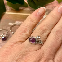 Ametist ring silver 925 ( ställbar)