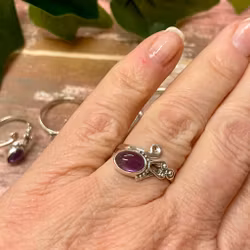 Ametist ring silver 925 ( ställbar)