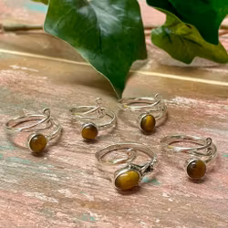 Tigeröga ring silver 925 (ställbar)