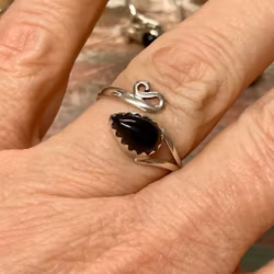 Onyx ring silver 925 (ställbar)