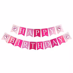 Pet Party Hanging Banner Rosa