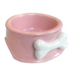 Ceramic Bowl with Bone, Pink