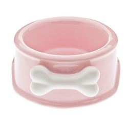 Ceramic Bowl with Bone, Pink