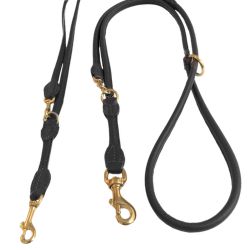 Soft Round Adjustable Leash, Black