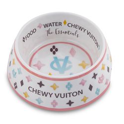 Haute Diggity Dog Chewy Vuiton White Bowl