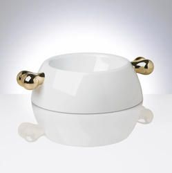 Hundmatskål Atrium Gold White Large
