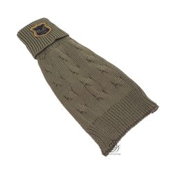 Gustaf & Evita Stickad Hundtröja, Olive 20cm