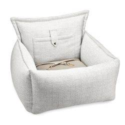 Florence Bilstol för hund, White