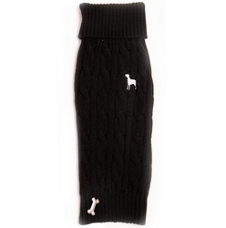 PetLondon Cable Knit Black - Stickad Hundtröja