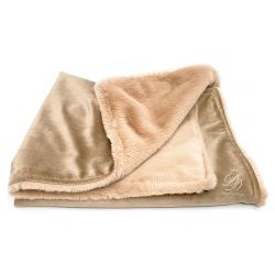 Gustaf & Evita Pläd Faux Fur/Sammet, Mocca