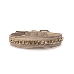 Milk & Pepper Trafalgar Hundhalsband Taupe m. kedja