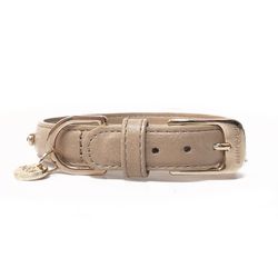 Milk & Pepper Trafalgar Hundhalsband Taupe m. kedja