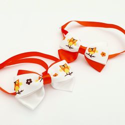 Halloween Bow, Owl Red