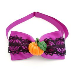 Halloween Bow, Pumpkin Purple Lace