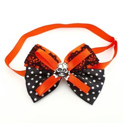 Halloween Bow, Skull Dots