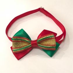 Christmas Bow, Red Gold Green