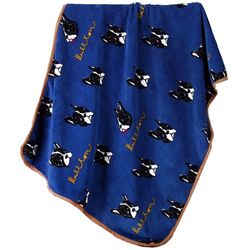 Cosy Pet Fleece Plaid Black Dogs Navy