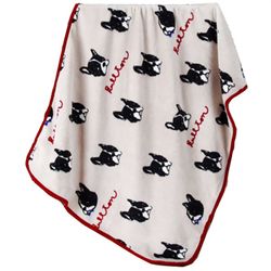 Cosy Pet Fleece Plaid Black Dogs Beige