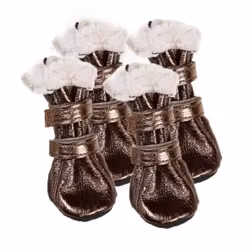 Boots w soft fur inside - Bronze strl. 5