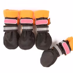 Boots w fleece inside - black/orange 4 Pcs
