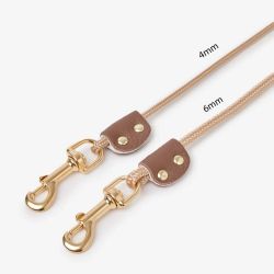 Exclusive Naval Rope Leash Brown/Gold