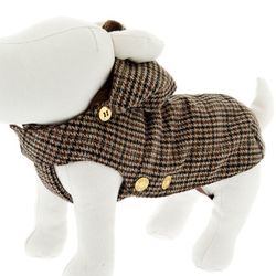 London Checked Wool Mix Coat w Warm Lining