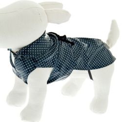 Rainproof Coat w Dots and Little Carrying Bag, Blue