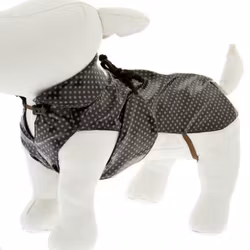 Rainproof Coat w Dots and Little Carrying Bag, Brown