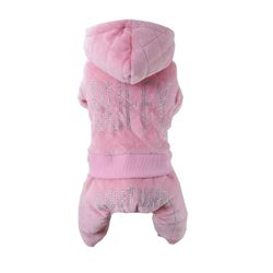 Buffy 4-legs Plush Rhinestone Suit, Pink