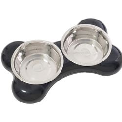Catinella Double Bowl, Large Black