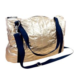 Quilted Dog Carrier with Faux Fur, Gold