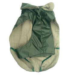 Pug/FrBulldog Green oilskin coat - Waterproof