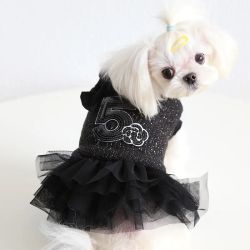 Chewnel Pet Dress Bling Black