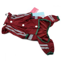 Light Reflective Raincoat 4-legged, Red