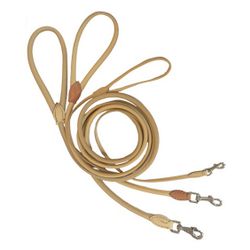 Round Leather Leash Nature, Krom