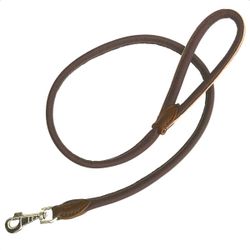 Round Leather Leash Brown